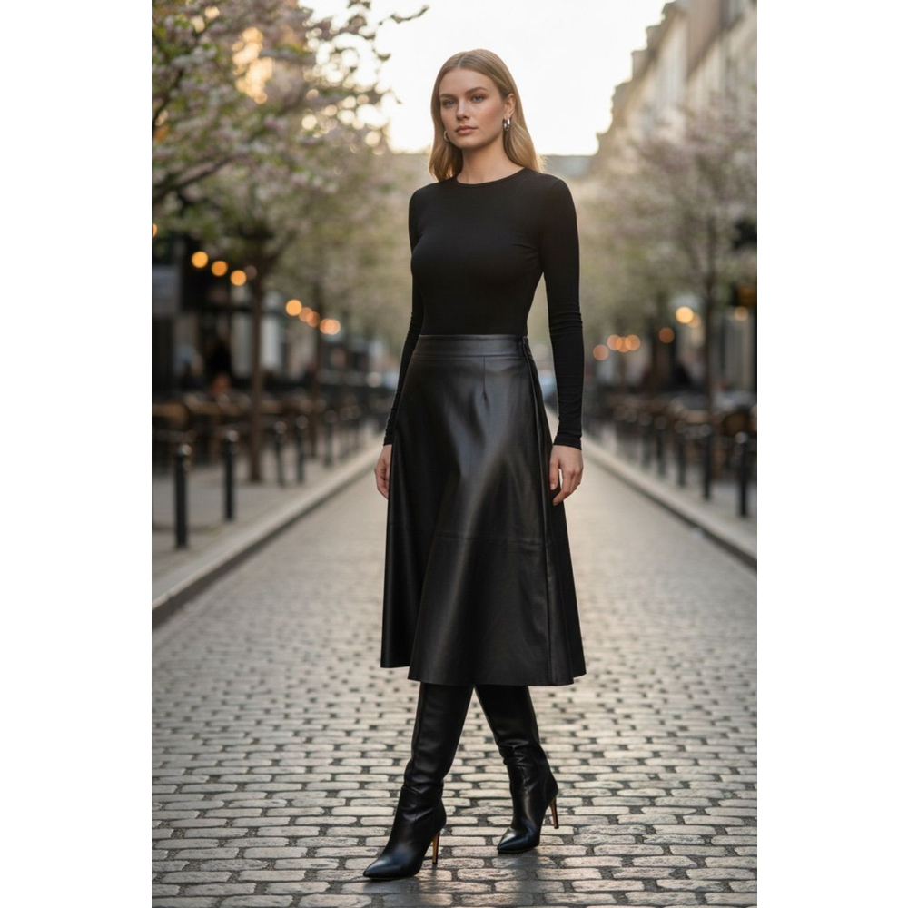 Good Time Faux Leather maxi Skirt NWT Med $145 retail